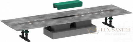 полный монтажный набор hansgrohe ubox universal 56019180 для установки вровень с полом, внешняя часть слива 90 см