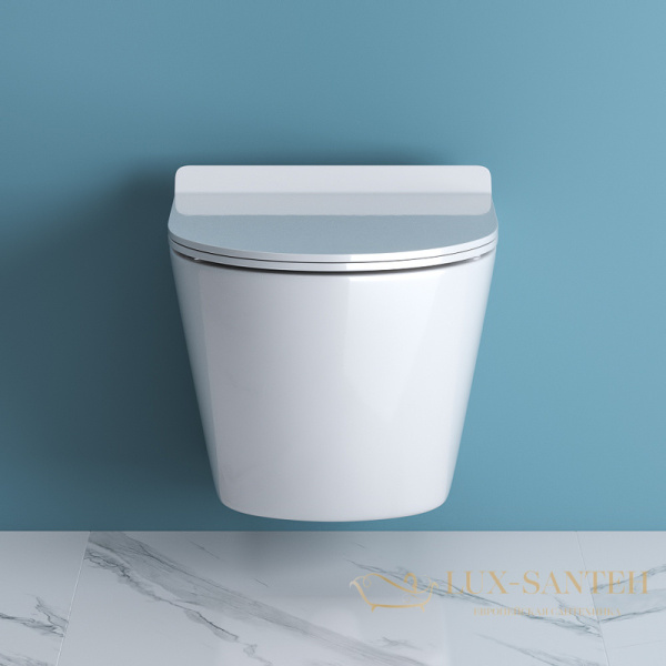подвесной унитаз belbagno sfera-r bb046chr/bb2111sc с сиденьем микролифт, белый