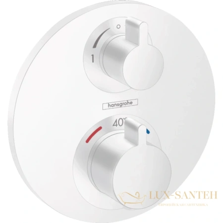 термостатический смеситель для душа hansgrohe ecostat s (внешняя часть) матовый белый (15758700)