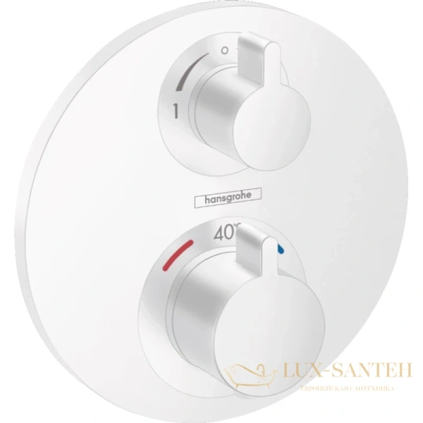термостатический смеситель для душа hansgrohe ecostat s (внешняя часть) матовый белый (15758700)