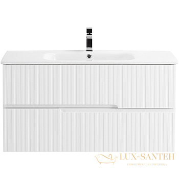 тумба под раковину cezares duet duet-1000-2c-so-bo 100 см подвесная, bianco opaco