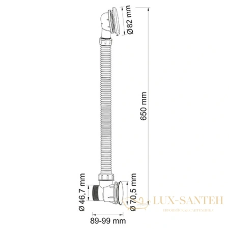 слив-перелив wasserkraft a159 для ванны, черный