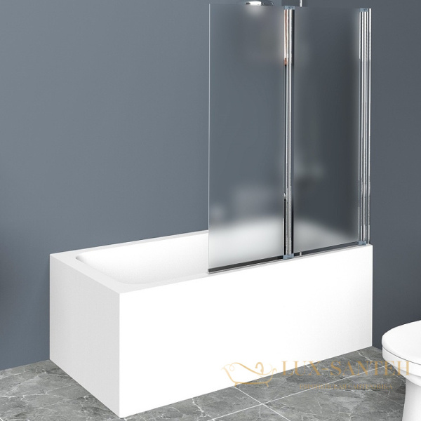 шторка на ванну belbagno uno uno-v-2-100/150-p-cr-r профиль хром, стекло рифленое