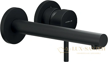 смеситель для раковины nobili live, lv00499/1bm velvet black, черный