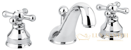 смеситель для раковины emmevi deco classic 12033/cr с донным клапаном на 3 отверстия, хром