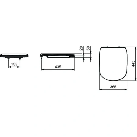 сиденье ideal standard tesi t3527v3 для унитаза с микролифтом, черный матовый