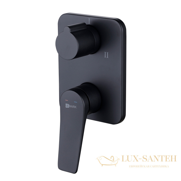 смеситель для душа встраиваемый lemark bronx lm3728bl, 3 потребителя, черный матовый