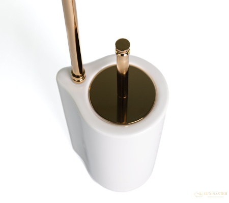 стойка h62 см: бумагодержатель/белый керамический ёрш stil haus hashi, 972(16), золото
