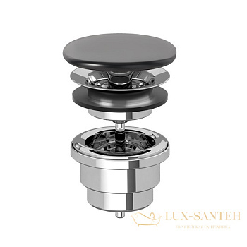 донный клапан для раковины villeroy&boch, 680800r7, ceramicplus, универсальный, черный матовый