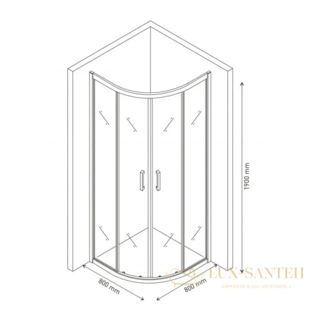 душевой уголок berges solo r 061101 80х80 см
