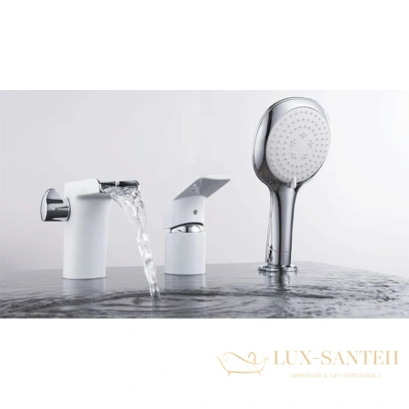 смеситель d&k berlin.steinbeis da1434216 на борт ванны, хром/белый