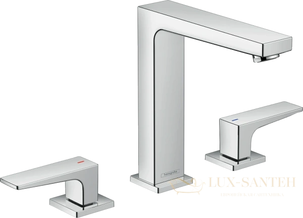 смеситель для раковины hansgrohe metropol 160 32515000, на 3 отв. push-open