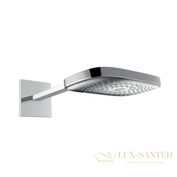 верхний душ hansgrohe raindance select е 300 3jet 26468400 с держателем 390 мм белый/хром