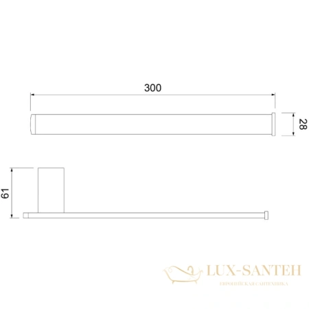 полотенцедержатель timo torne 43050/03 30 см, черный матовый