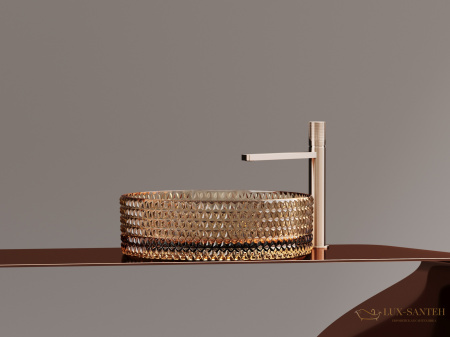 умывальник чаша накладная круглая цвет бежевый, ceramica nova cristal 360*360*112мм cn6058