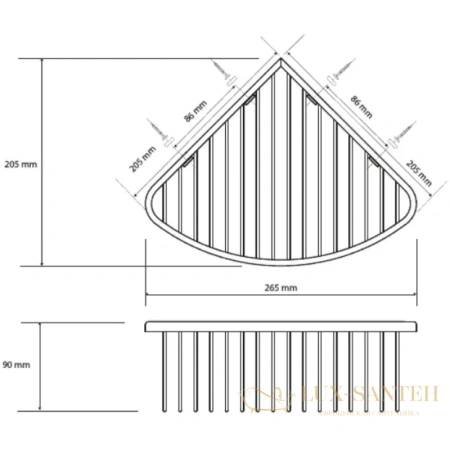 полка угловая bemeta hematit 159208312, черный глянец