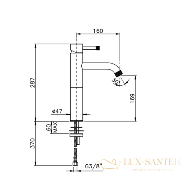 смеситель для раковины, nicolazz arena, 3772cr56m, хром