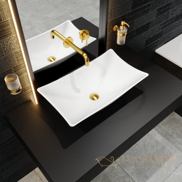 раковина накладная whitecross garnet 0739.060034.200, 60х34,5 см, белый матовый