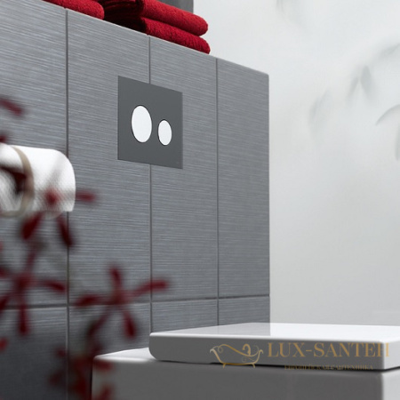 стеклянная панель смыва tece teceloop 9240655, черное стекло/клавиши хром матовый