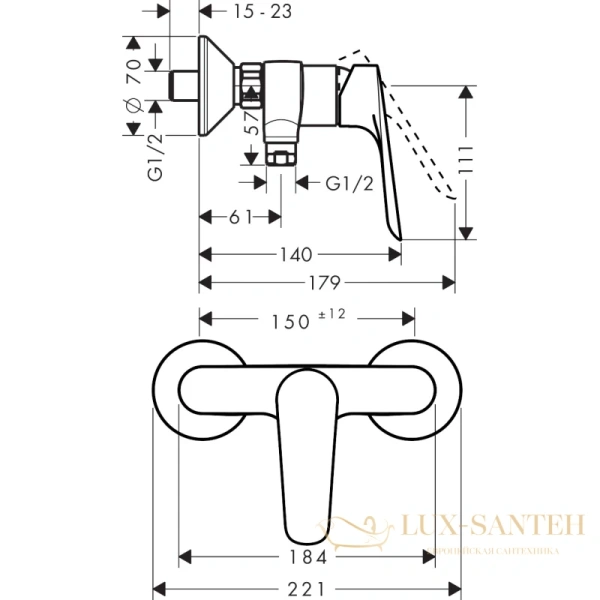 смеситель для душа hansgrohe logis e 71602000