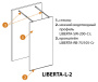 душевая перегородка cezares liberta liberta-l-2-100-gr-cr 100 см профиль хром, стекло серое