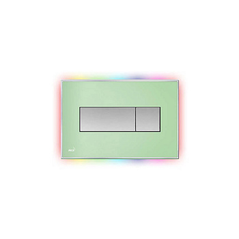 alcaplast кнопка управления с цветной пластиной, светящаяся кнопка зеленая, свет радуга m1472 - r