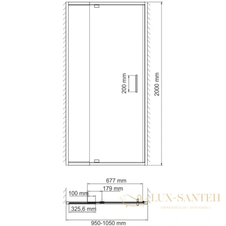 душевая дверь wasserkraft berkel 48p12 95-105 см 