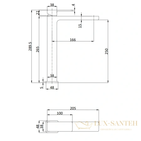 смеситель для раковины aquame savona aqm6814gg, без донного клапана, золото