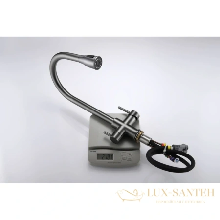 смеситель paulmark lange la214212-gm для кухни с подключением к фильтру, вороненая сталь