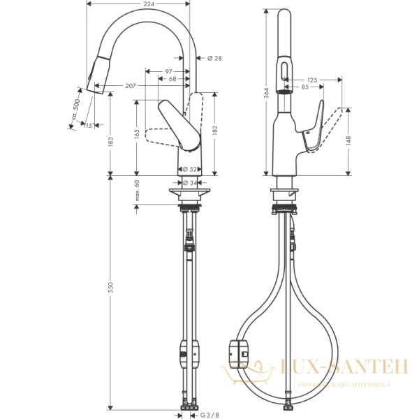 смеситель для кухни hansgrohe focus m42 71801800