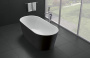 акриловая ванна belbagno bb71-1800-nero-w0 180x80 без гидромассажа, черны/белый