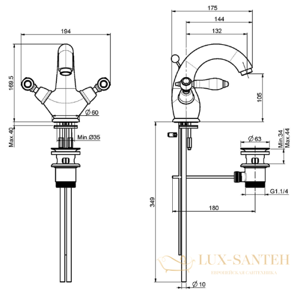 смеситель для раковины, fima carlo frattini herend, f5431cr, на 1 отверстие, с донным клапаном, хром