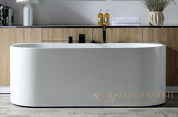 ванна акриловая пристенная abber ab9310, белый глянцевый