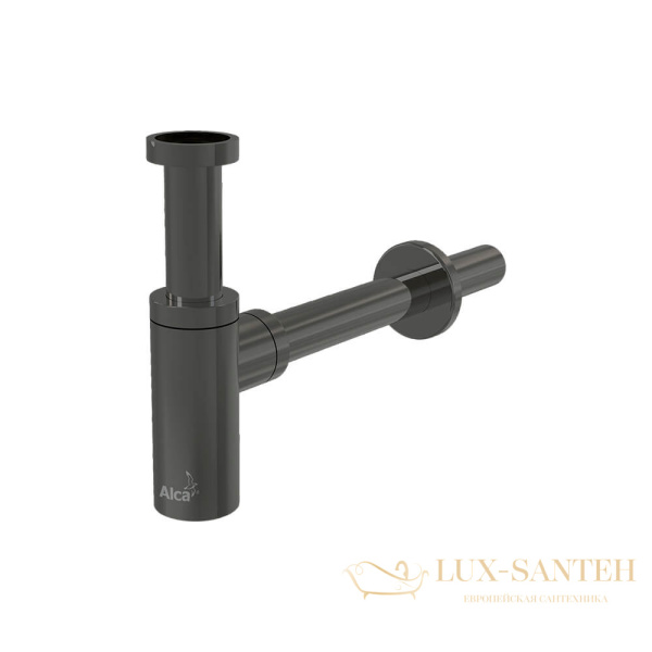 alcaplast сифон для умывальника dn32 design круглый gun metal-глянец a400-gm-p
