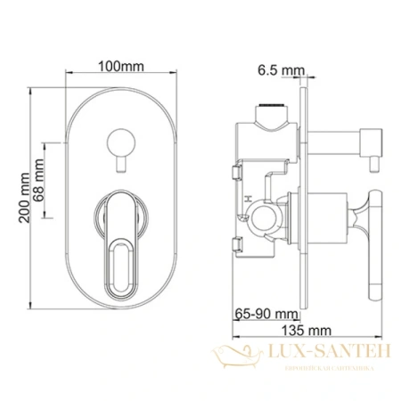 душевой комплект wasserkraft kammel a16830 250 мм, хром