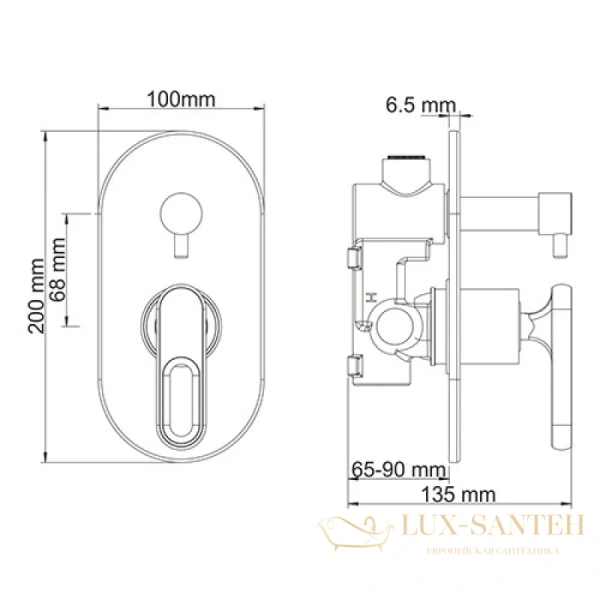 душевой комплект wasserkraft kammel a16830 250 мм, хром
