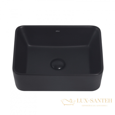 раковина накладная abber rechteck ac2213mb, 40,5х30 см, черный матовый