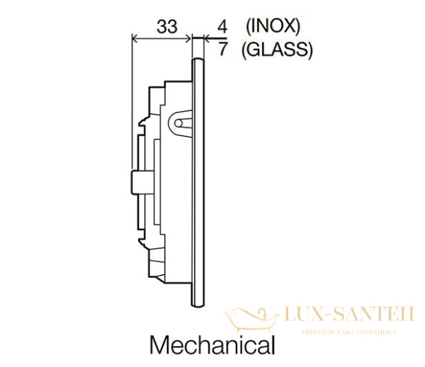смывная клавиша oli oceania 054554, черный/стекло