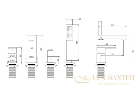 смеситель abber daheim af8213g на борт ванны, золото матовое