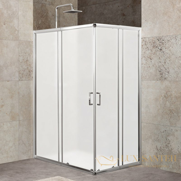 душевой уголок belbagno unique unique-ah-2-100/115-75/90-m-cr 115x90 см профиль хром, стекло матовое