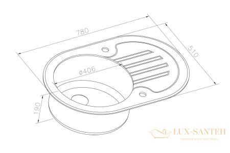 кухонная мойка zorg glass gl-7851-ov-black-grafit, черный/графит