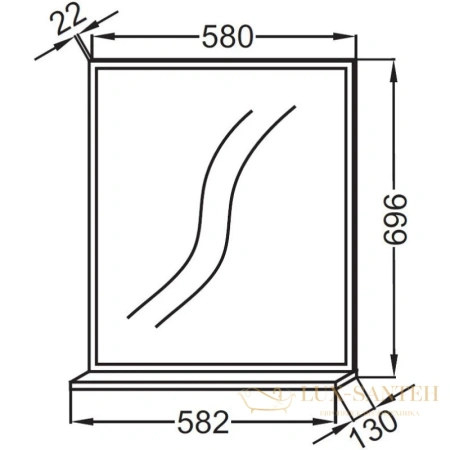 зеркало jacob delafon vivienne eb1596-n18 58,2х69,6 см, белый