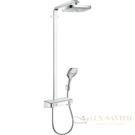 душевая стойка hansgrohe raindance select showerpipe e300 2jet ecosmart 9 л/мин с showertablet select 300 (хром) 27283000