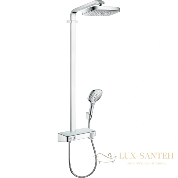 душевая стойка hansgrohe raindance select showerpipe e300 2jet ecosmart 9 л/мин с showertablet select 300 (хром) 27283000