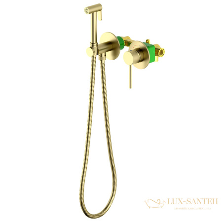 гигиенический комплект timo saona 2339/17sm, с защитой от ожогов, золото матовое