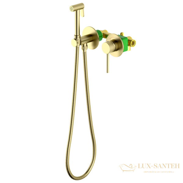 гигиенический комплект timo saona 2339/17sm, с защитой от ожогов, золото матовое