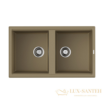 кухонная мойка omoikiri tedori 86-2-ch tetogranit х шампань, 4993929