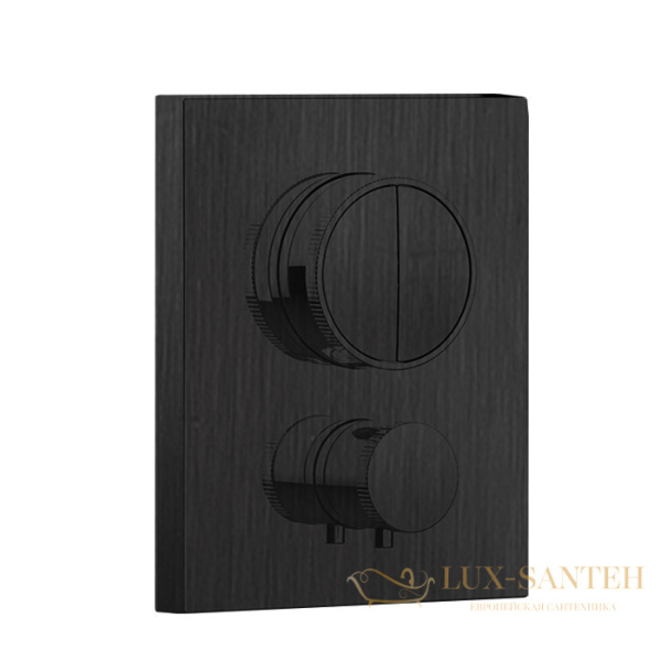 термостат для душа встраиваемый almar core, e176682.ab, на 2 выхода, внешняя часть, черный хром брашированный pvd