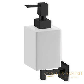 дозатор керамический stil haus urania u30(23-bi) настенный, черный матовый-белая керамика