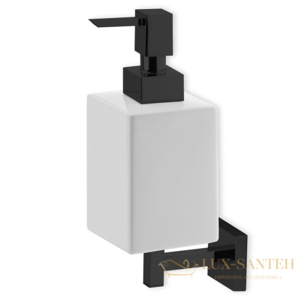 дозатор керамический stil haus urania u30(23-bi) настенный, черный матовый-белая керамика